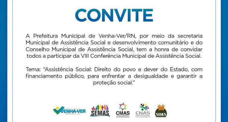CONVITE - VIII Conferência Municipal de Assistência Social